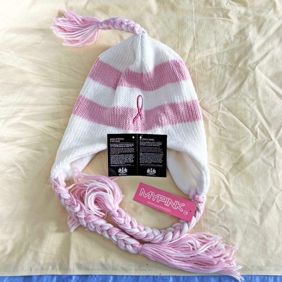 WINTER HAT, VERY WARM, HUDSON'S BAY COMPANY, SUPPORTING BREAST CANCER RESEARCH, - Picture 1 of 3